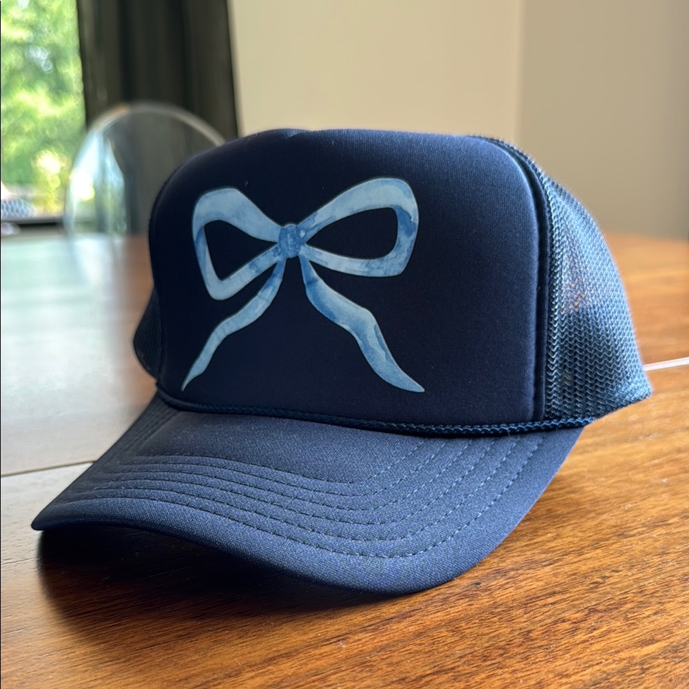 Navy Blue Bow Trucker Hat
